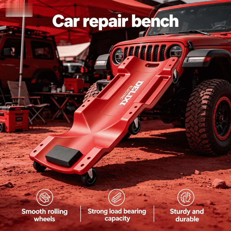 Garage Creeper Roller - Heavy Duty Foldable Steel Adjustable Headrest