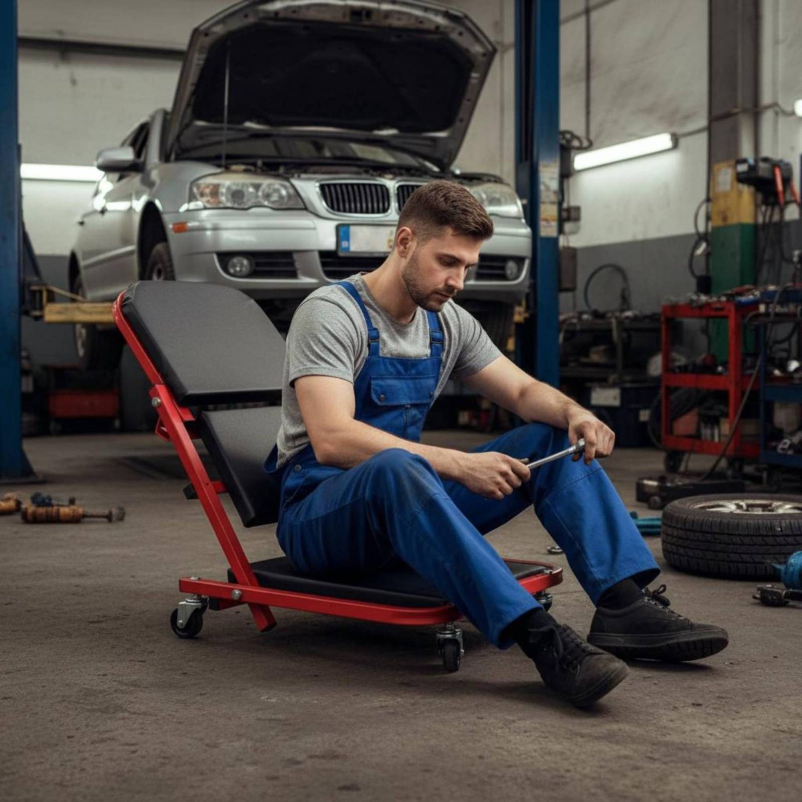 Folding Creeper Seat Thick Pad - Garage Creeper Roller review and price